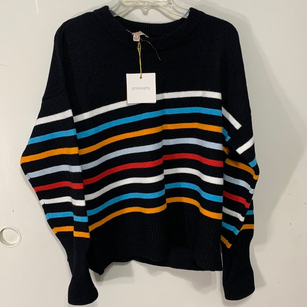 PHILOSOPHY Striped long sleeve sweater size extra large NWT